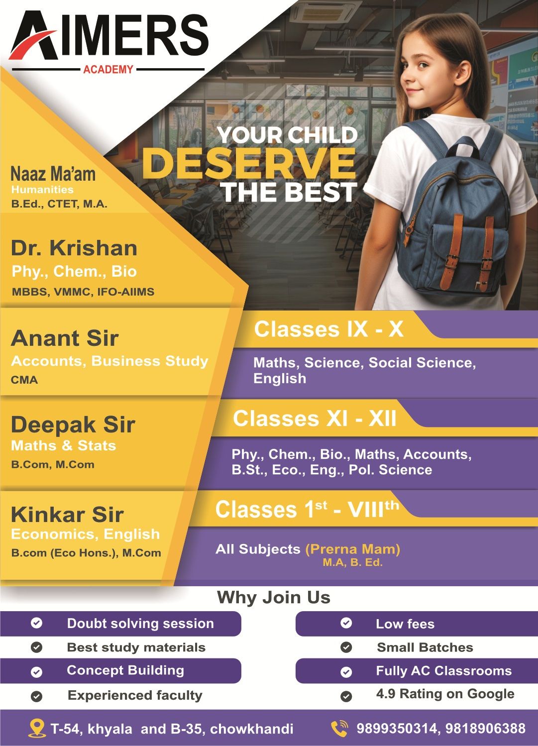 AIMERS ACADEMY - Khayala, Vishnu Garden, Delhi