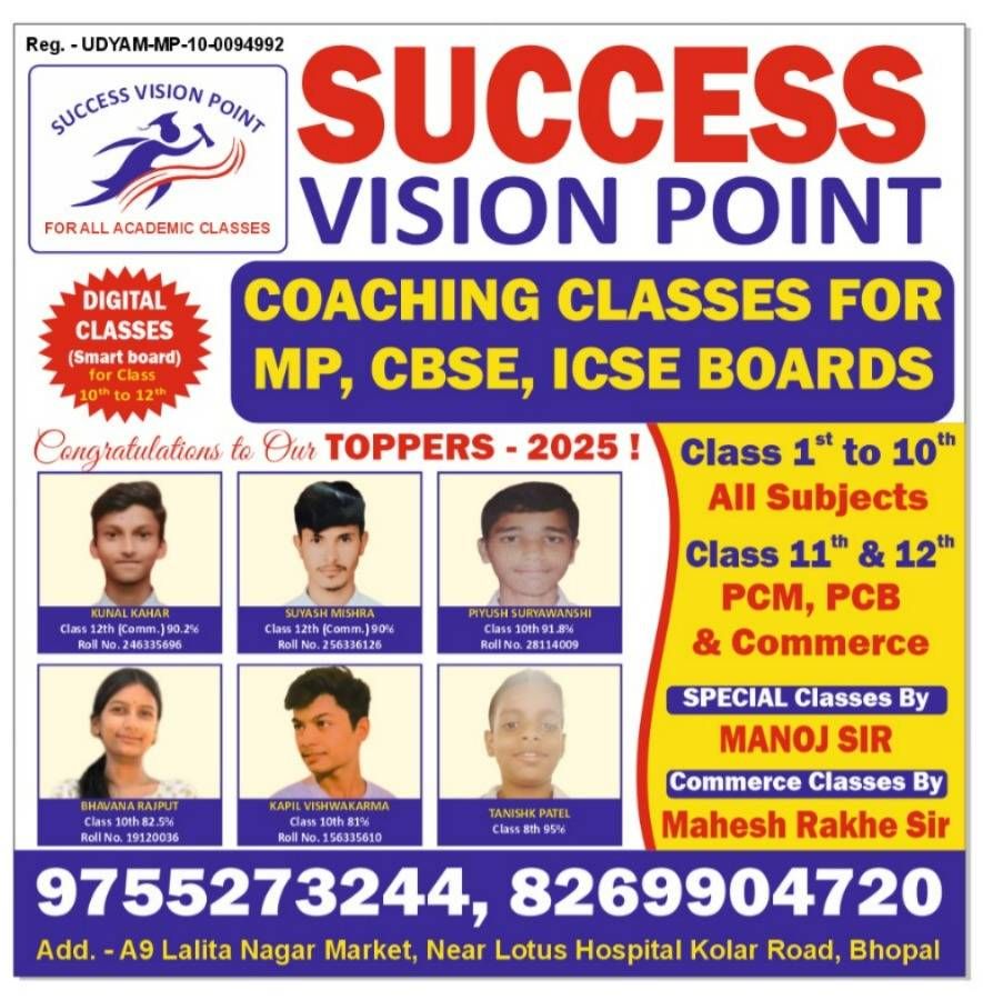 SUCCESS VISION POINT COACHING CLASSES - kolar, Bhopal