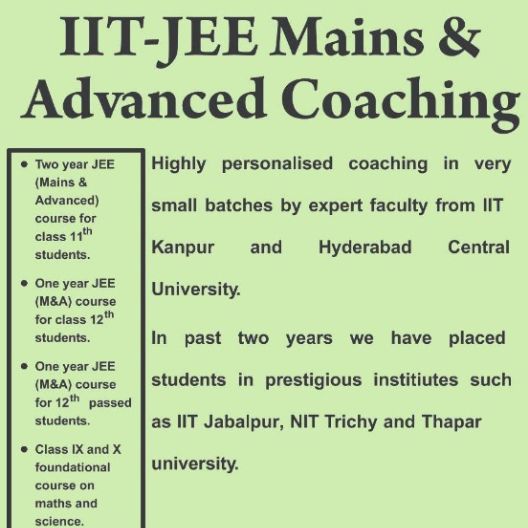 IIT JEE Mains and Advanced coaching