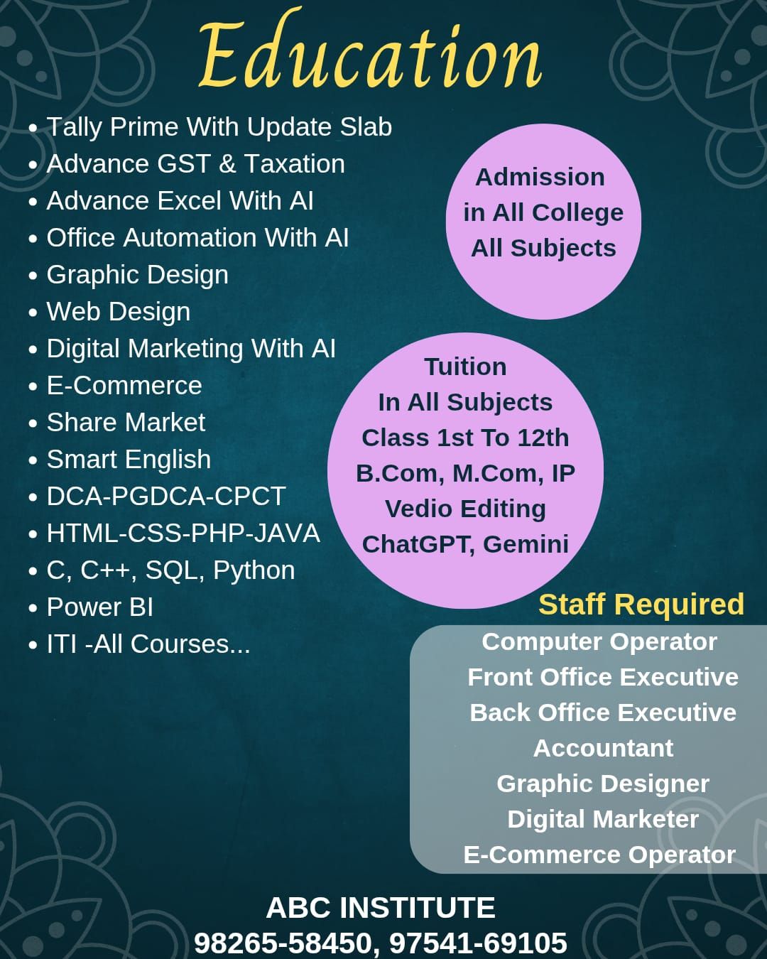 ABC INSTITUTE- INDORE 8/3, Kachhi Mohalla, Behind District Court,